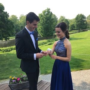 Royal blue two piece Sherri Hill